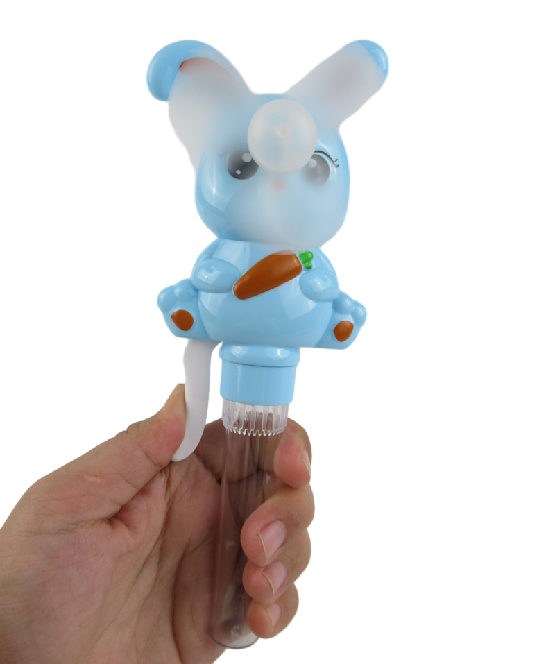 candy toy with rabbit hand pressed fan